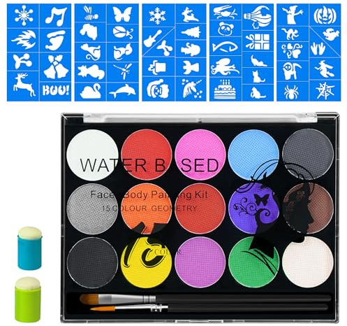 Kinderschminke Set: Gesichtsfarbe Kinderschminken 15 Farben Face Body Paint