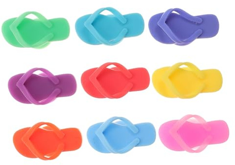 FONDOTIN 9 pezzi Segnabicchieri in Silicone Forma di Ciabattina per Vino Accessori Decorativi per Calici per Feste e Raduni Identificatori Riutilizzabili per Bicchieri da Vino