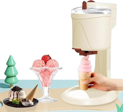 Máquina De Helado Suave, Heladera Casera para Cocina DIY, Yogur Rápido Mr Whippy, Heladeras Saludables, Sin Lácteos, Operación Simple con Un Solo Pulsar.