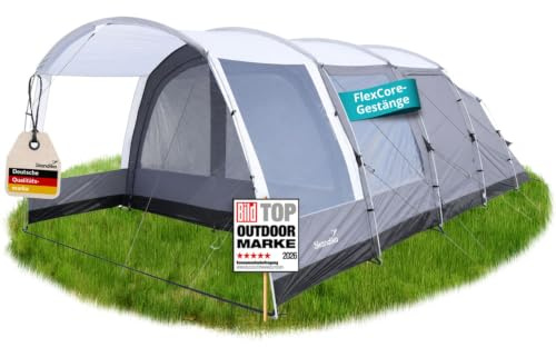 Skandika Tienda túnel Svalgard 6 Sleeper Protect | Tienda de campaña para 6 personas, postes FlexCore, cabina negra para dormir, columna de agua de 5000 mm, altura de pie de 210 cm, tamaño pequeño
