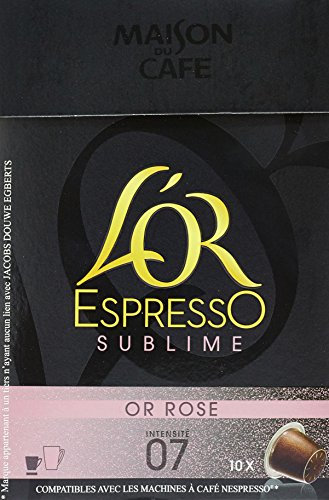 L'OR Espresso Oro Espresso Sublime Oro Rosa De 10 Cápsulas Compatibles con Las Cafeteras Nespressolot 4 (40 Cápsulas)