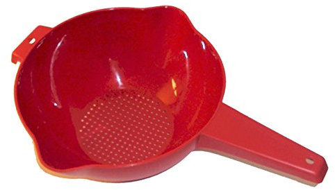 Tupperware Sieb mit Griff und Ausgießern, Rot