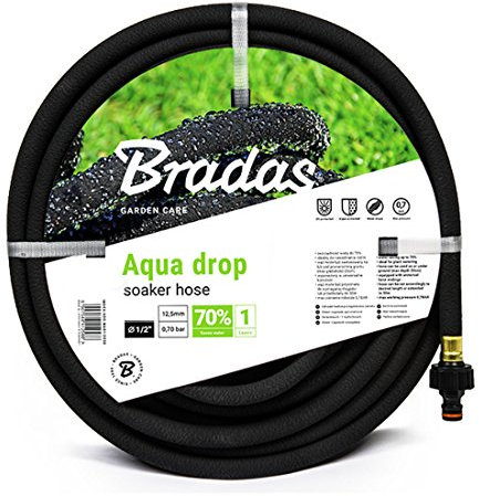 NAKA Gummi, WAD1/2075 Perlschlauch Flexibel Tropfschlauch Bewässerung Gartenschlauch Wasserschlauch Bewässerungsschlauch Hochbeet Gartenbewässerung Bewässerungssystem Gewächshaus 1/2 Zoll 7,5 m