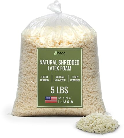 Bean Products 5 lb - All Natural Shredded Latex Foam - New Recycled Fill for Bean Bags - Pet Beds - Pillows - Made in The USA, Chicago
