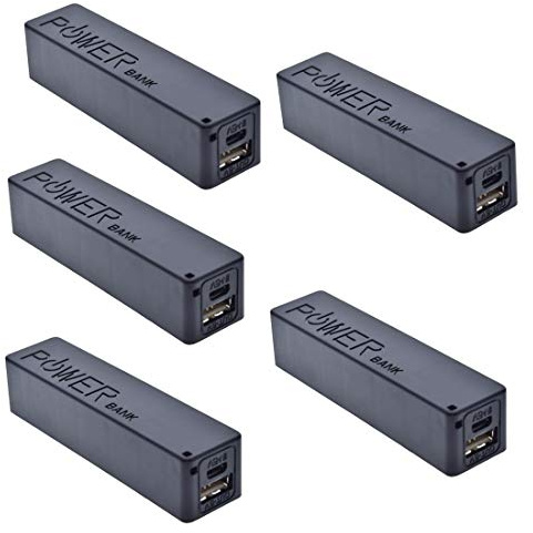 Hailege 5 pezzi 18650 Custodia per batteria Portatile Nero USB Power Bank Power Charger Pack Scatola per batteria 1x18650