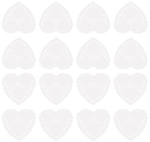 NUOBESTY 200blätter Papierdeckchen Aus Spitze Herzförmige Kuchenunterlage Ölabsorbierend Einweg-papier-einlage Für Backwaren Grillgerichte Frittiertes Geburtstage Partys Hochzeiten Tischdek