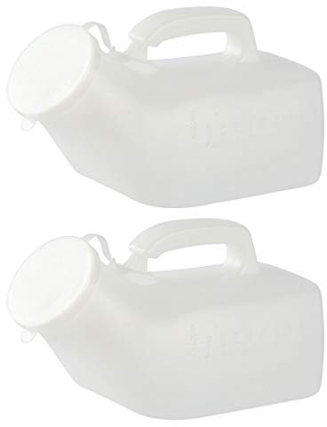 Urinals for Men Thick Firm Portable Urinal, Urine Collection for Hospital, Incontinence, Elderly, Travel Bottle and Emergency 2 Packs-1000ml