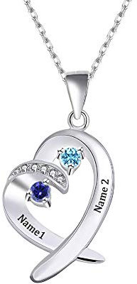 EVER2000 Personalisierte Namenskette 925 Silber/18K Gold/Rosegold Damen Kette Namen mit Geburtsstein,Personalisiert Geschenk,Gravur Mütter Tochter Nameskette Geschenk für Weihnachten