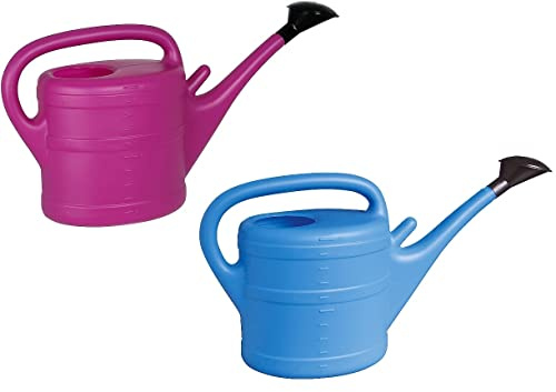 2X Gießkanne 10L LILA + HELLBLAU + 1x KÜHLSCHRANKMAGNET! Giesskanne Kunststoff für groß & klein Garten & Zimmerpflanzen Gießkannen Gieskanne Gieskannen 10 Liter Watering Can Gieskannen10Liter lr