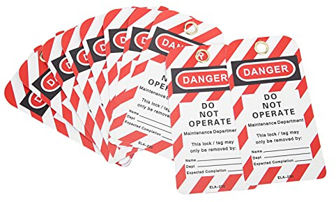 Tag Di Blocco Tagout, Lockout Tagout Kit, Etichetta di Blocco da 10 Pezzi Pericolo di Non Utilizzare Avviso di Sicurezza Etichetta Anteriore/Posteriore In Pvc per L'Attrezzatura Tagout di blocco