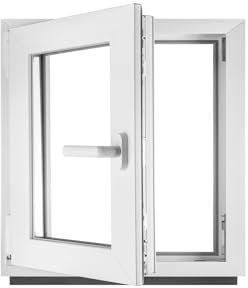 Finestra Serramenti in pvc Bianco - Vetro camera Larghezza x Altezza 80 x 80 cm apertura Sinistra 800 x 800 mm Funzione Girevole - Ottima scelta