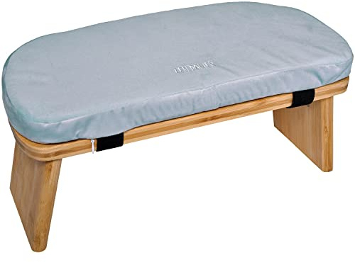 Zen Power Yoga Bench, klappbare Yoga Bank aus Holz, ergonomische Meditationsbank, Gebetshocker für spirituelle Momente im Alltag, bequem und weich gepolstert, Yoga-Zubehör