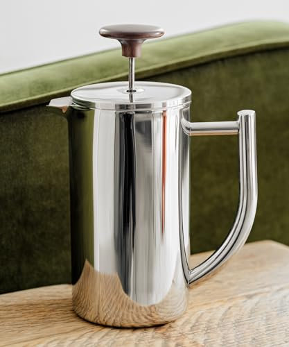 CAFE CONCETTO Cafetiere Coffee Maker - French Press - Vacuum Insulated Aki (Silver, 24oz)