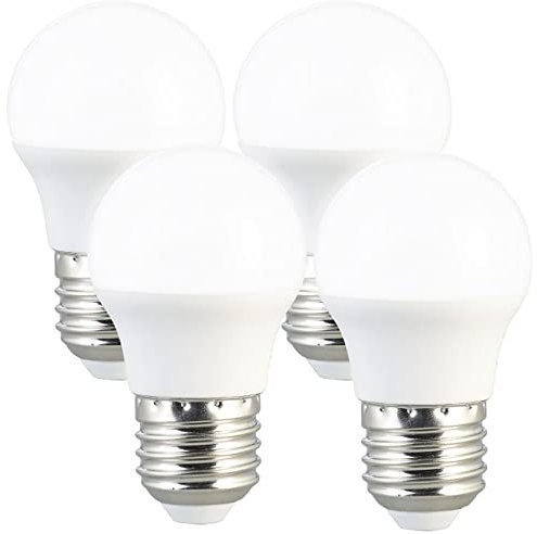 Luminea helle Glühbirne E27: 4er-Set LED-Lampen, E27, G45, 240 lm, 3W (ersetzt 25W), tageslichtweiß (LED Glühbirne Tageslicht, LED-Lampen kaltweiß, Wonzimmerleuchten)
