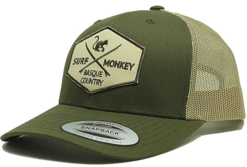 SURF MONKEY Trucker-Kappe 6P, gebogenes Visier, verstellbare Snapback-Kappe, niedriges Profil