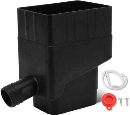 Rain Barrel Diverter Kit, 1-1/4 Inch High Flow Hose, Rainwater Collection System, Rainwater Collection Diverter Connector System, Raindrop Rainwater Colander Kit for Outdoor Garden Lawn(Black)