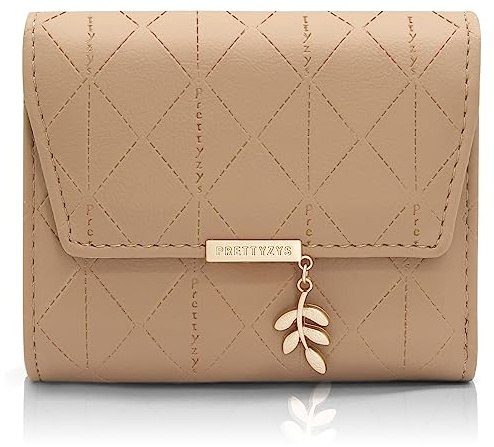 REETEE Monedero Mujer Pequeño 100% Cuero Vegano Carteras de Mujer con Muchos Bolsillos, Billeteras Corto Mujer con Ranuras para Tarjetas y Bolsillo de Cremallera para Monedas (Camello-1)