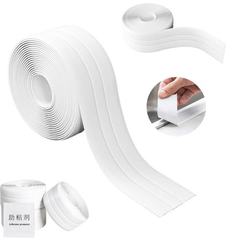 EMHTHME Weiß Wasserdicht Dichtungsband, Dichtband Selbstklebend, Fugendichtungsband Wasserdichtes, Wannendichtband, für Küche, Badezimmer, Toilette, Dusche, Wandecke(Weiß, 320 x 35cm)