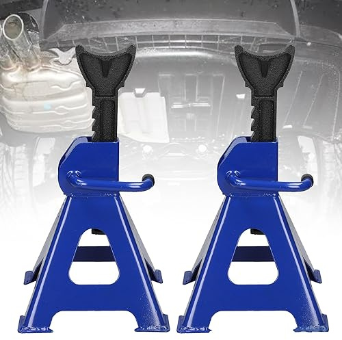 AUTOFU Lot de 2 Chandelles Voiture, Tréteau Professionnel Outillage Mecanique Auto, Support de Cric, Hauteur Réglable de 290mm à 430mm, Capacité 3 Tonnes, pour Travailler sous Le Véhicule