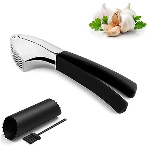 FlyHigh Premium 3er Set Die neue 2.0 Knoblauchpresse aus rostfreiem Stahl- Extra Robust und Stabil - Neue 2024 Version