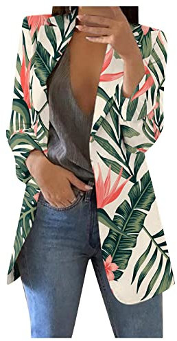 SCBFDI Kostüme & Blazer für Damen Boucle Blazer Damen Blazer Weiss Long Jackets For Women Damen Blazer Lang Blau Roter Blazer Damen Lange Jacke Damen Elegant Sportlich, Elegante Grün Xl
