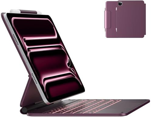 typecase Funda de teclado para iPad Pro de 11 pulgadas (M4) 2024, teclado mágico con retroiluminación de 11 colores para iPad Pro 11, funda de teclado con soporte para lápices, trackpad multitáctil