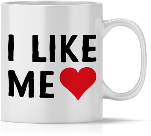 mindmonkeys® Tasse mit Spruch | Lustige Sprüche Tassen | Geschenk für Kollegen | I like me | Keramik 300 ml