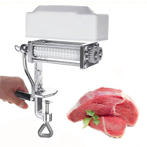 Meat Tenderizer Manual Cuber with Food Grade Rollers - Jerky Slicer,STEAK Beater, Kitchen Aid Tool, Meat Grinder Accessories