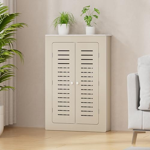 Cubreradiador para Escondercon 2 Puertas, Cubierta de Radiador, Cubierta de radiador Moderna para Sala de Estar Mueble Decorativo con calefacción, Fácil de Limpiar(100*90*20cm/39.4*35.4*7.9in)