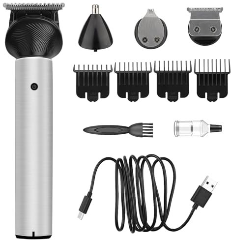 3-in-1 Beard Trimmer Professional Hair Clippers Cordless Men Nose & Ear Trimmer Electric Shaver Razor Men's Grooming Kit with 4 Precision Combs
