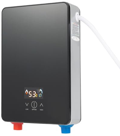 Chauffe-eau instantané, électrique, 6,5 kW, avec écran tactile, avec affichage LED, chauffe-eau instantané, avec tuyau et douchette