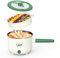 Electric Hot Pot with Steamer, Portable Nonstick Frying Pan with Dual Power Control, Electric Shabu Shabu Cooker for Noodle, Oatmeal, Pasta, Ramen, 1.5L (Green C)