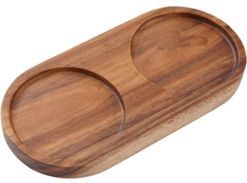 Wooden Parts Pepper Mill Holder - Langable Salt and Pepper Bowl for Grinder, Elegant Storage, Wooden Organiser Tray for Kitchen, Fits Grinding Under 2.4 Inches