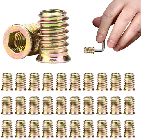 30 Stück Einschraubmutter M5,Gewindehülse M5*15mm Set,Gewindeeinsatz Holz,Gewindehülsen Für Holz,Einschraubmuttern Eindrehmuffe,Einschraubmuffen Gewindeeinsatz M5,Einschraubgewinde Innengewindehülse