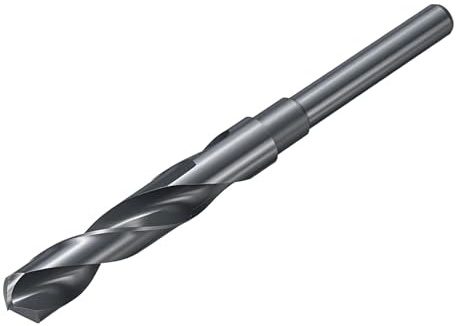 sourcing map Broca de 9/40.6 cm, vástago reducido de 3/20.3 cm, M2, acero de alta velocidad, brocas de nitruración, negro, 135° para metal duro, acero inoxidable, profesional