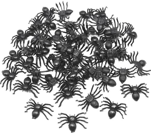 Generico Piccole Decorazioni per Ragni, Decorazioni per Ragni di Halloween - 50X Neri | Puntelli di scherzi di Halloween per Feste in Costume Carnevali Decorazione scherzosa di