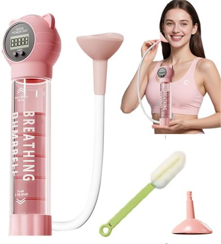 miyonsin Tragbarer Multifunktions-Atemtrainer, 2-in-1 Atemtechnik Trainer, 5 Intensitätsstufen Atemtrainer für Fitness & Atemleistung (Rose Tiger, Pro)