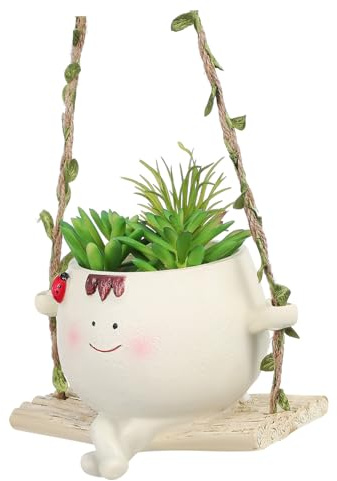 Abaodam Fioriera Sospesa Sorridente Dondolo per Piante da ed Esterno Decorazione Balcone e Appeso Resistente e per Piante