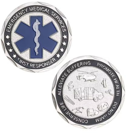 MINHBDER Monedas Conmemorativas De Los Servicios Médicos De Emergencia, Monedas De Recuerdo, Primera Respuesta, Chapadas En Plata, Regalos De Colección