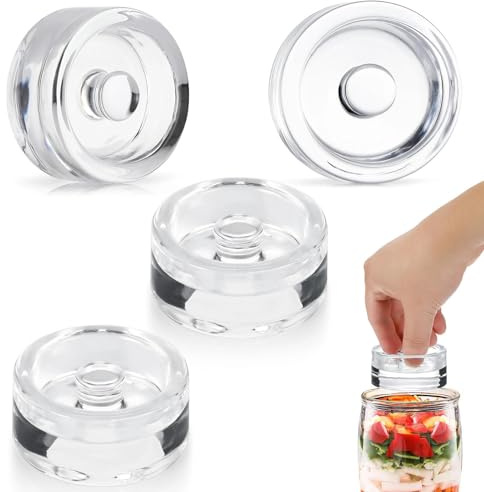 Alitree 4er Set Fermentiergewichte, Glasgewichte, Gärgewichte, ⌀7cm | Fermentationsgewichte · Fermentiersteine aus Glas · schwer · für Sauerkraut Kimchi Gurken und fermentierte Lebensmittel