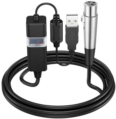 Hipzeepo Cable XLR A USB, Cable de Grabación, Cable USB A Micrófono XLR, Cable Adaptador Coaxial USB A XLR