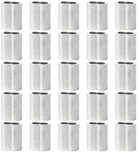 Gcljlmy Seilklemme 8mm Aluminium Würgeklemmen rostfrei für Expanderseil/Planenseil/Gummiseil (25er-Pack)