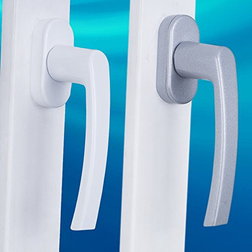 Stahlia Fenstergriffe Weiß Aluminium (1 Stück) Balkontürgriff Rund Terrassentür Griff Fensterbeschläge Fenstergriff Fensterolive Fenster Griffe