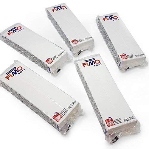 FIMO Soft 454g Polymer Modelling Clay - Oven Bake Clay - 5 x White (5 for the Price of 4)