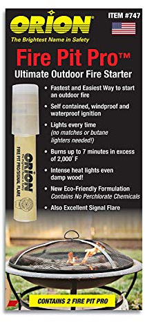 Orion Safety - Fire Pit Pro - Fire Starter for Campfires, Bonfires & Fire Pits - Ignites Damp Wood & Burns up to 7 Minutes - Eco-Friendly - Self-Contained, Waterproof & Windproof Ignition - 12 Pack