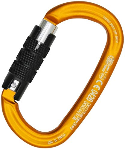 Kong. Ovalone Alu Twist Lock - Moschettone Ovale in Alluminio, Chiusura 2 Movimenti. Apertura Ampia. Sistema Keylock. Certificato CE. per Arrampicata, Ferrata e Soccorso. Peso 79g. Colore Arancione