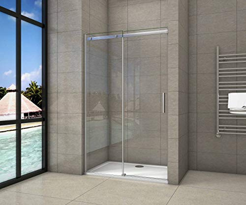 AICA Porta Doccia Scorrevole 140x195cm Nicchia Anticalcare Vetro temperato da 8 mm anti infortunistico