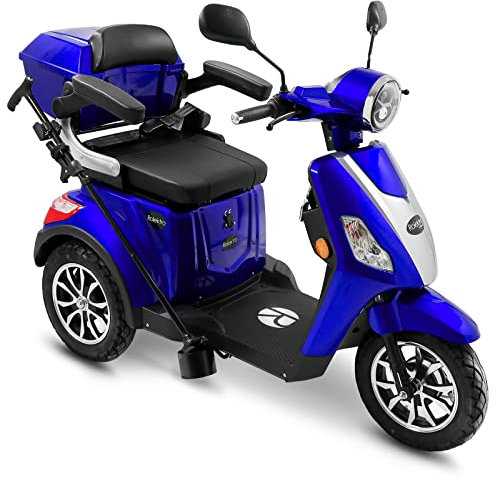 Rolektro E-Trike 25 V.3 Pro Dreirad Blau - 1000W Elektromobil - 70km Reichweite - herausnehmbarer Lithium Akku - Seniorenmobil mit Straßenzulassung