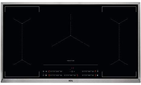 AEG IKE9545AXB Autarkes Kochfeld / Induktion / Serie 6000 mit MultiBridge / Hob²Hood / 90 cm / Edelstahlrahmen / 5 Kochzonen / Bridge-Funktion / Powerfunktion / Kindersicherung