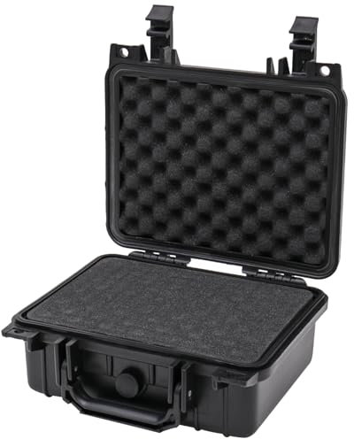 HMF ODK100 Outdoor-Fotokoffer, Transportkoffer mit Rasterschaumstoff | 27 x 24,5 x 13 cm